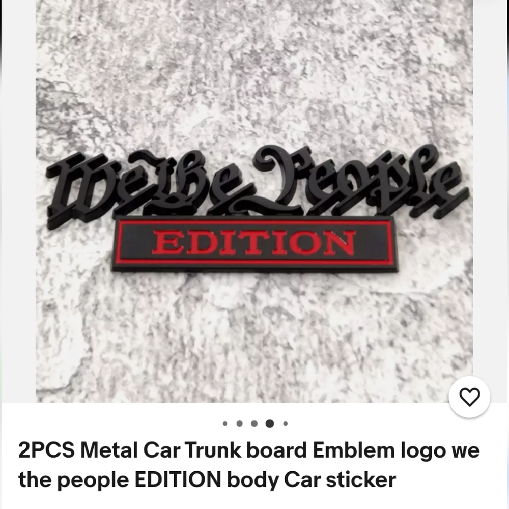 We The People Edition Car Emblem - Black and Red